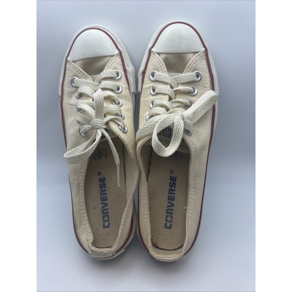 VTG Converse ALL☆Star Mule w/Laces Cream/White 1H672 US: Men's 5/Women's 7 EUC - Picture 2 of 11
